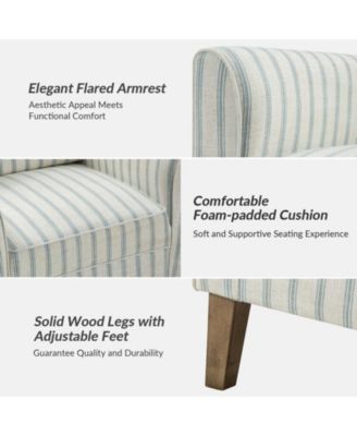 Upholstered Warren Armchair with Solid Wood Legs