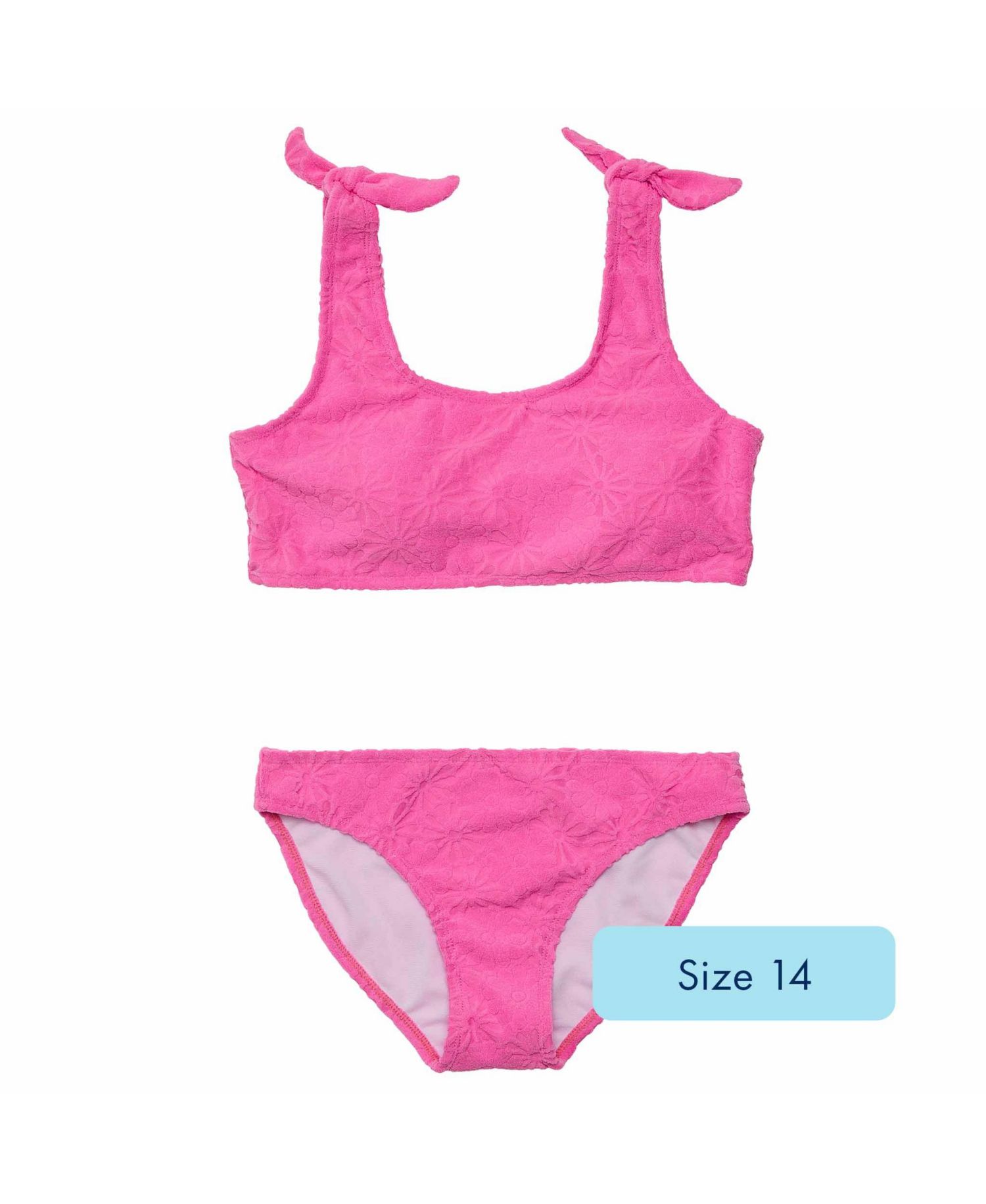 Little Girls Bubblegum Bloom Crop Bikini