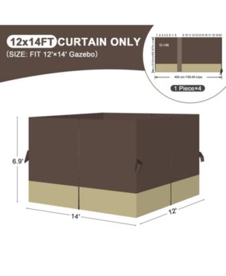 12' x 14' Gazebo Curtain Set Protecting Privacy Side Walls 4 Panels,Curtain Only
