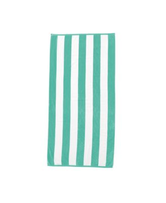 Velour Cabana Stripe Cotton Oversized Beach Towel, 35" x 70"