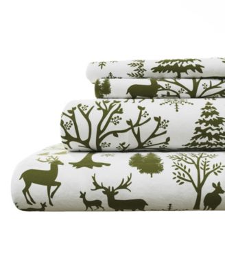 Lodge Print Ultra-Soft Turkish Cotton Flannel Sheet Set