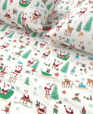 Ultra-Soft Turkish Cotton Flannel Christmas Print Sheet Set