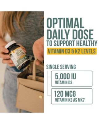 Organic Plant-D3 + K2 5000 IU Capsules Supplement