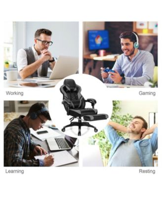 Adjustable Gaming Chair with Footrest for Home Office