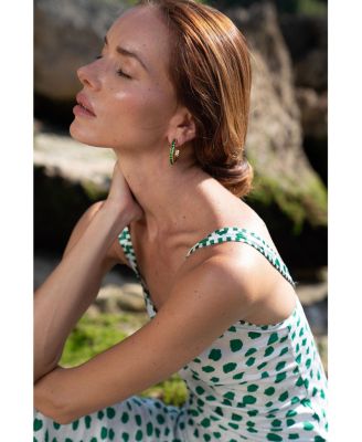 Serena Molten Gemstone Hoop Earrings