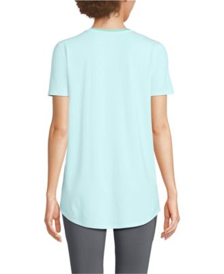 Women's Short Sleeve Power Performance Scoop Neck Curved Hem Tunic Tee