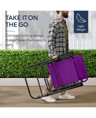 Folding Outdoor Zero Gravity Rocking Lounge Chair w/ Headrest Pillow