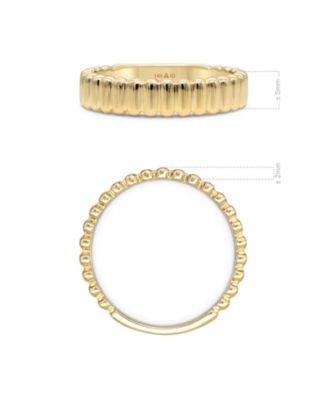 DEVATA Ribbed Band Ring in 14K Gold, Size 5, approx. 2.5 grams