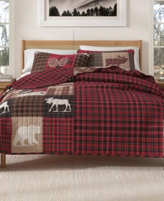 Rustic Woodland Reversible Microfiber Quilt Set with Shams