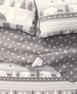 Rustic Woodland Reversible Microfiber Quilt Set with Shams