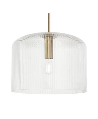 Lallie Ribbed Glass Drum Pendant Ceiling Light Fixture