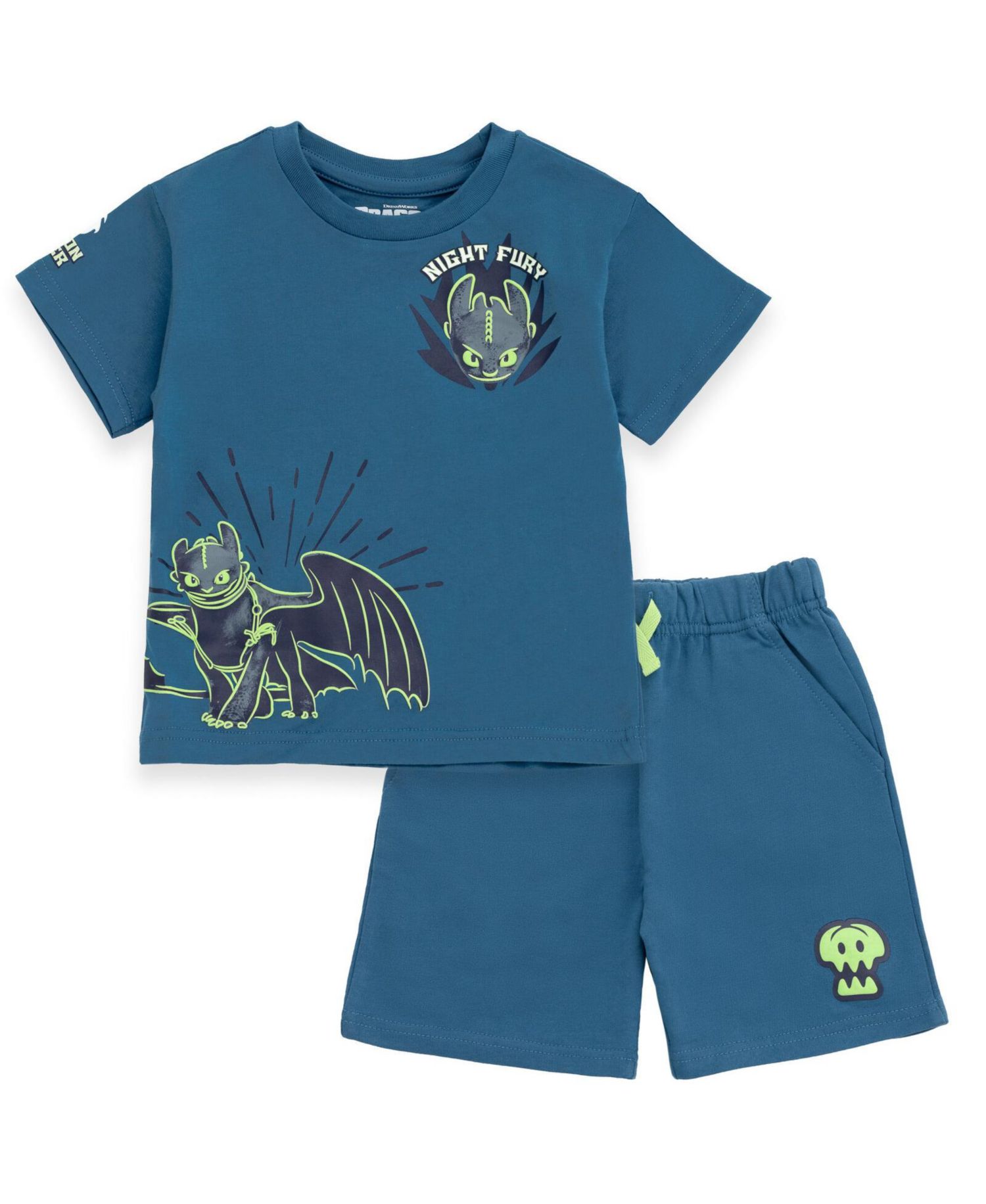 Boys DreamWorks Toothless T-Shirt and French Terry Shorts Outfit Set