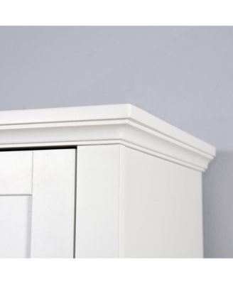 Bathroom Floor Storage Cabinet with 2 Doors Living Room Wooden Cabinet with 6 Shelves 15.75 x 11.81 x 66.93 inch