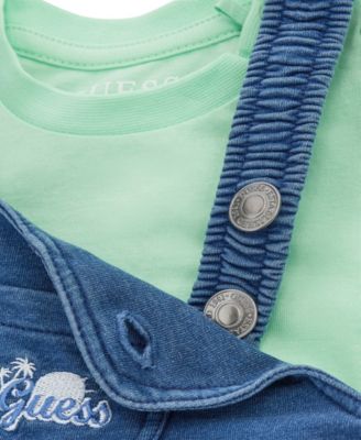 Baby Boys 2-Piece T-Shirt and Knit Denim Overall Set