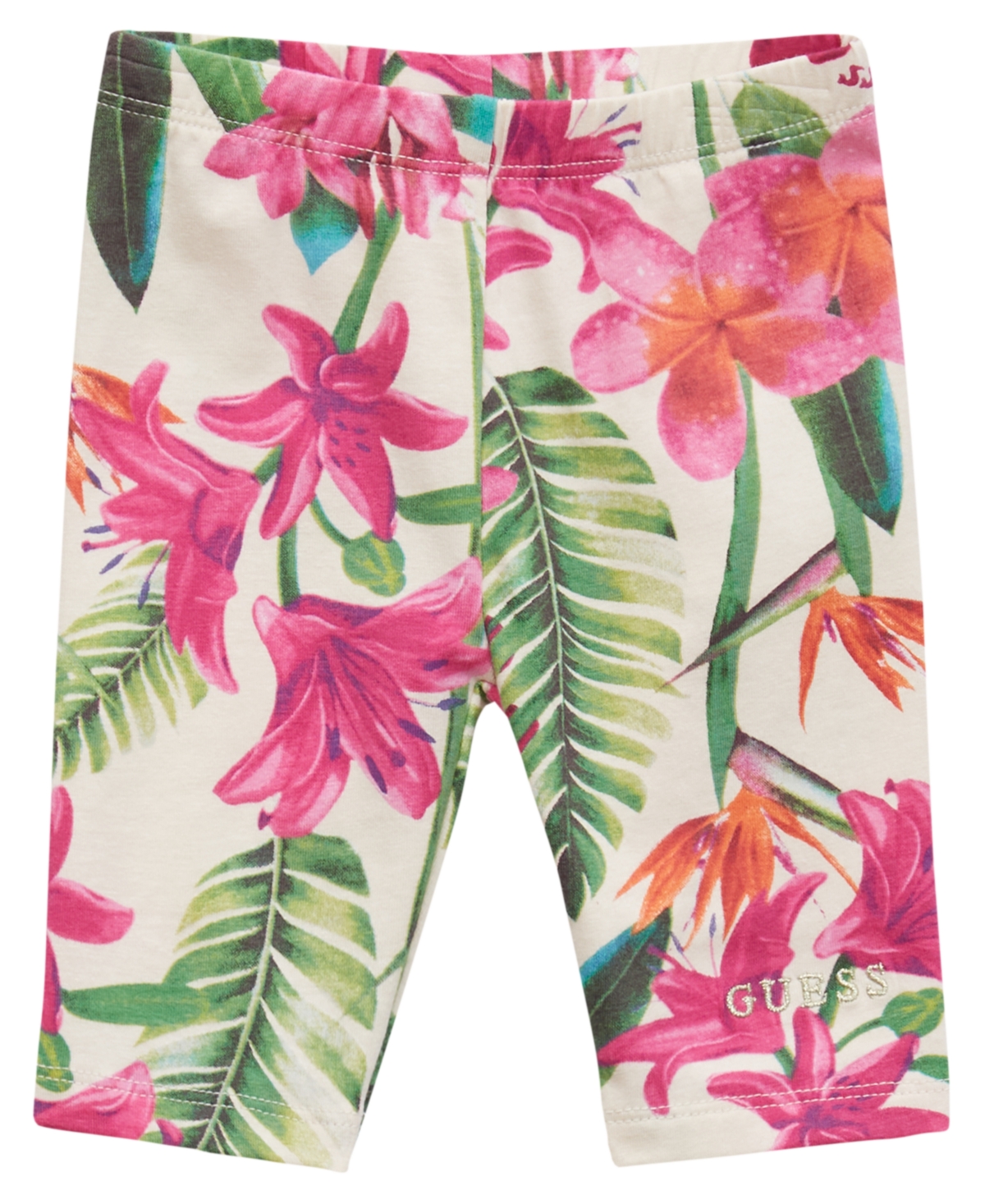 Guess Baby Girls 2-piece Short Sleeve T-shirt And Printed Legging Set In Pink