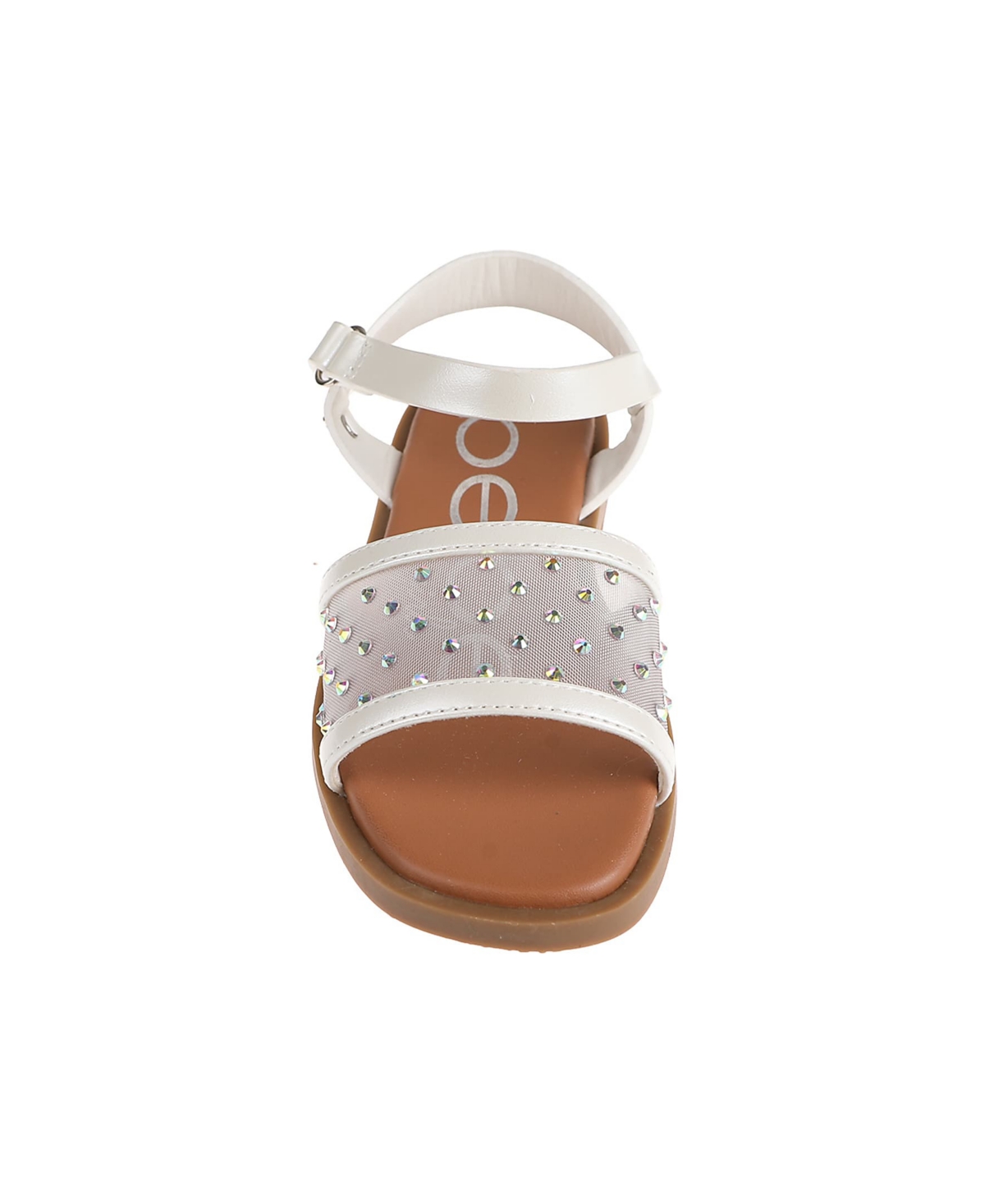 Bebe Little Girls Sparkly Fashion With Rhinestone Sandals In White