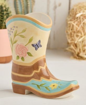 Rosewood 3-D Boot Vase