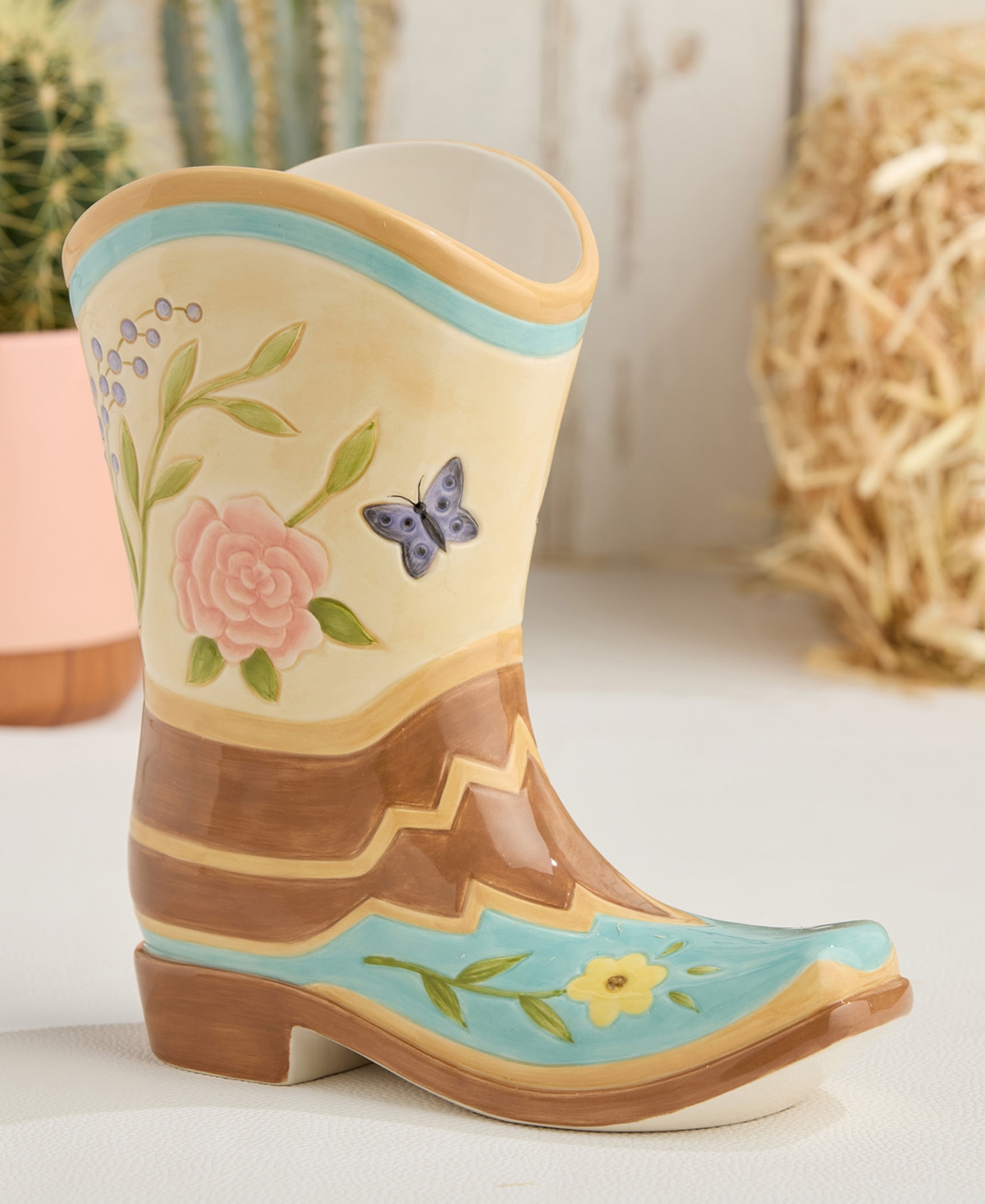 Certified International Rosewood 3-d Boot Vase In Miscellaneous