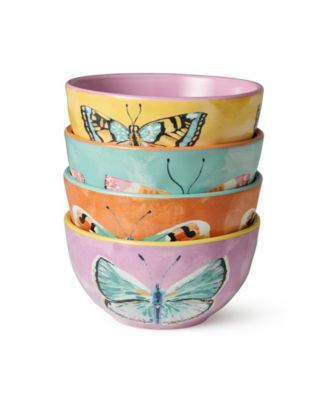 Butterflies Ice Cream Bowls, Set of 4, Service for 4