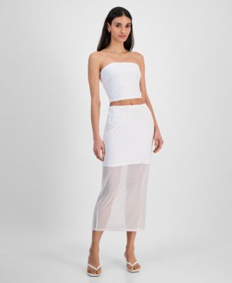 Women's Rhinestone Mesh Tube Top, Exclusively at Macy's