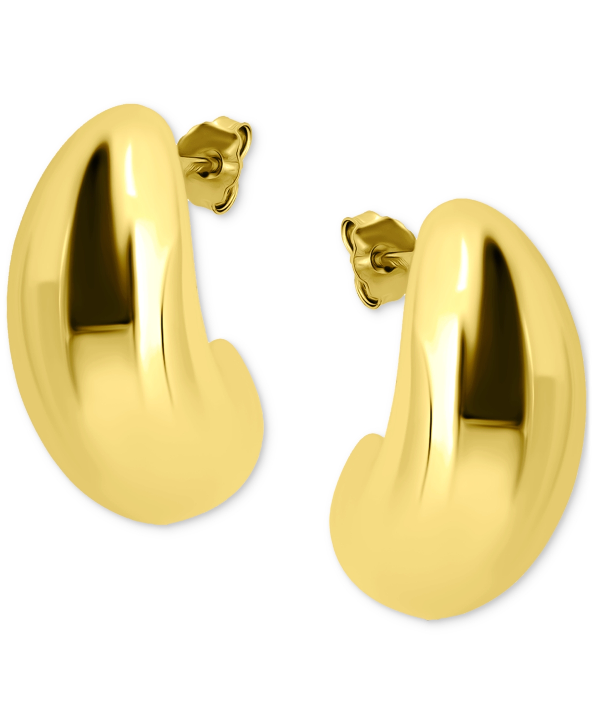 Giani Bernini Sculptural J-hoop Earrings In 18k Gold-plated Sterling Silver (also In Sterling Silver), Exclusively In Gold Over Silver