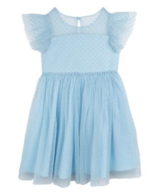 Toddler and Little Girls Empire Waist Clip Dot Dress