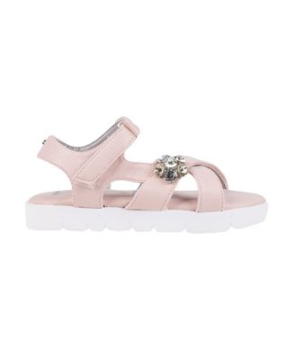 Little Girls Sporty with Flower Gem Accent Sandals
