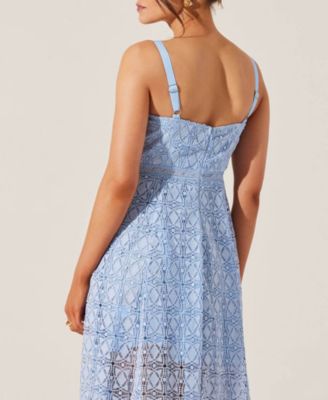 chinese dress ladies Contrast Lace Bustier Midi Dress main image 0