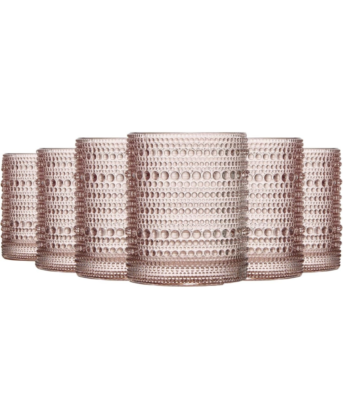 The Wine Savant Khen Hobnail Tumbler, Set Of 6 In Tan