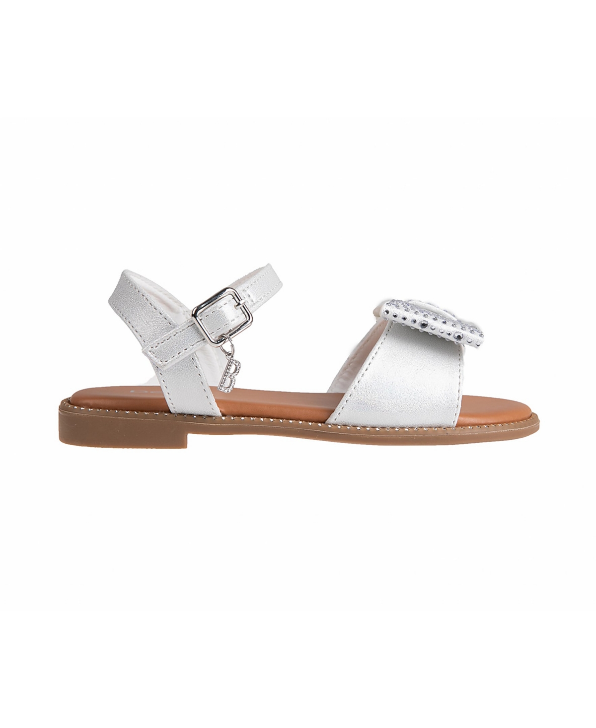 Bebe Little Girls Fashion With Special Rhinestone Bow Sandals In White