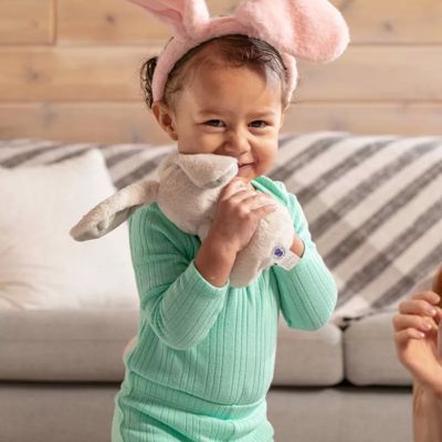 Easter Baby Plush Bunny Holding Carrot - Plush Bunny Sensory Easter Decorations Toy for Newborns and Infants Plushie Easter Toys