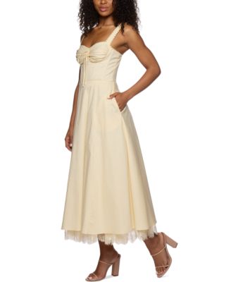Juniors' Ruched-Front Midi Dress