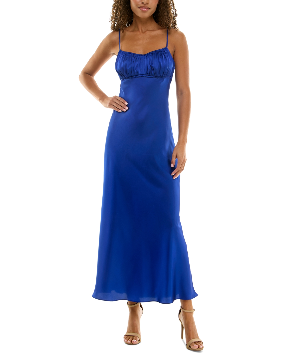 Women's Strappy Satin Maxi Dress - Royal