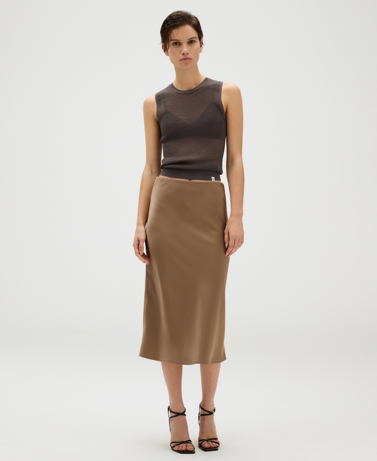 Calvin Klein Woman's Satin Midi Skirt