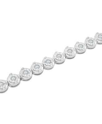 Diamond Round Link Bracelet (1 ct. t.w.) in Sterling Silver