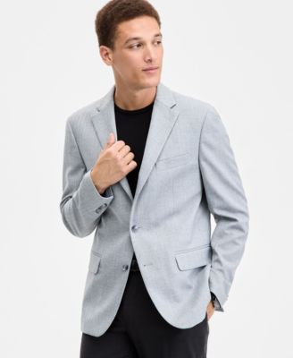 Tommy Hilfiger - Men's Modern-Fit Gray Herringbone Sport Coat