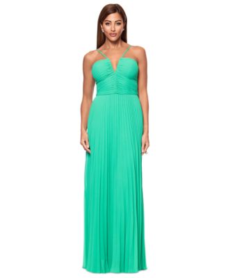 XSCAPE - Petite Halter-Neck Sleeveless Chiffon Gown