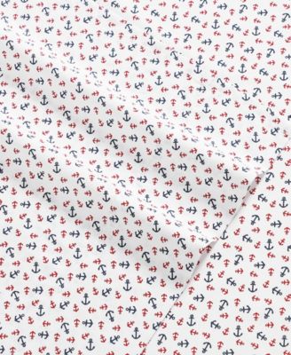 Printed 200-Thread Count Cotton Percale 3-Pc. Sheet Set, Twin