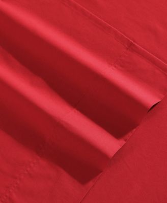 Solid 200-Thread Count Cotton Percale 4-Pc. Sheet Set, Queen