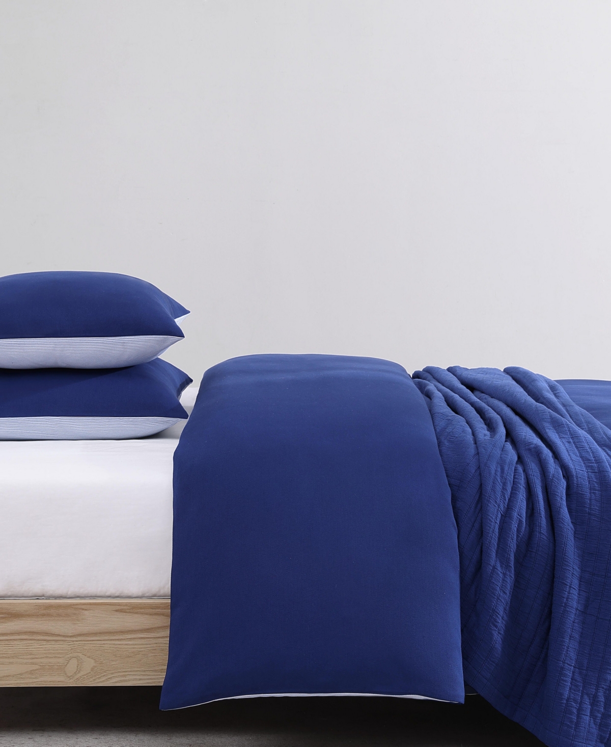 Shop Tommy Hilfiger Micro Pique 3-pc. Comforter Set, King In Marine Blue