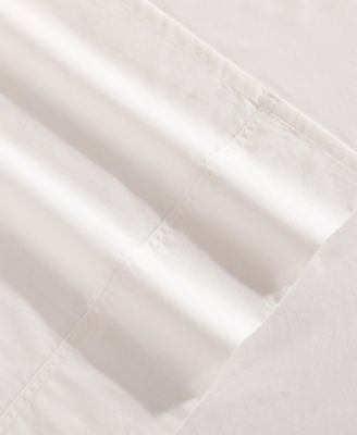 Solid 200-Thread Count Cotton Percale 3-Pc. Sheet Set, Twin
