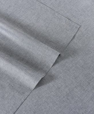 Solid 144-Thread Count Cotton Chambray Washed 3-Pc. Sheet Set, Twin XL
