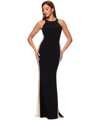 XSCAPE - Women's Beaded Colorblocked Bodycon Dress