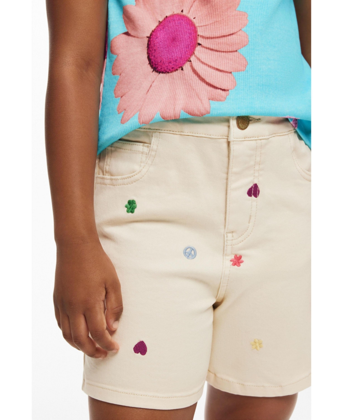 Desigual Girls Girls's Denim shorts - Light beige