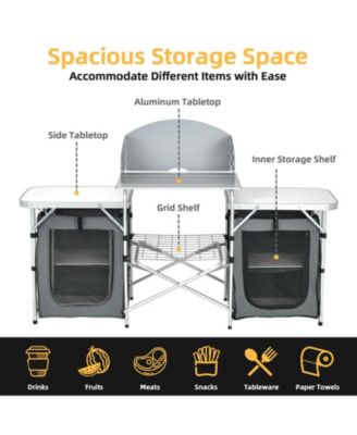 Folding Camping Table with Storage Organizer