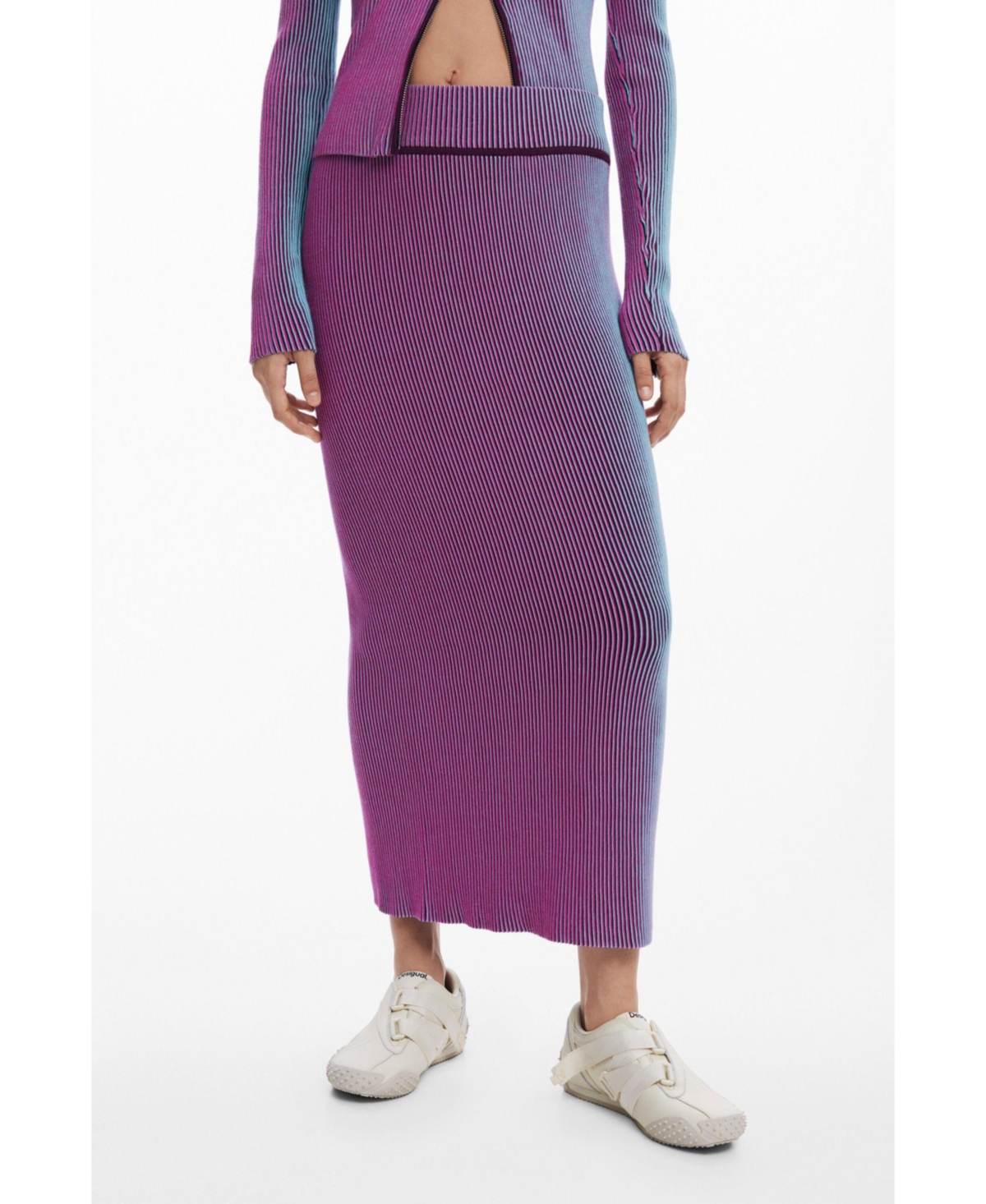 Women's Vertical striped skirt - Purple