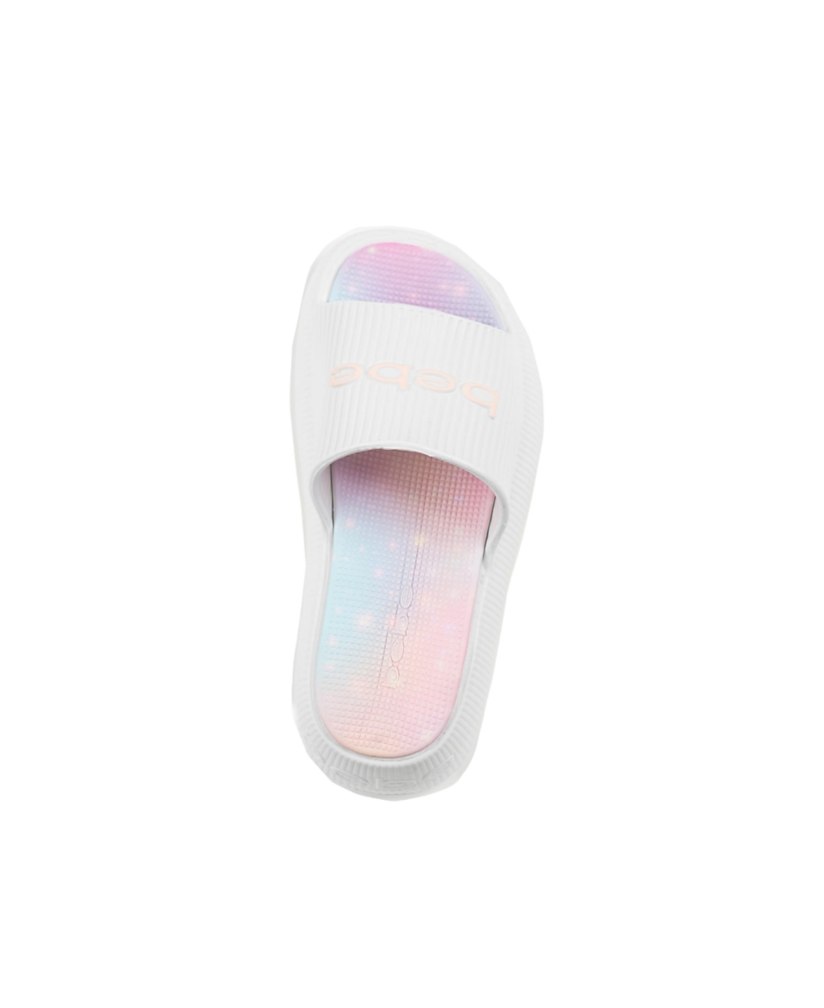 Bebe Little And Big Girls Trendy And Comfortable Summer Platform Slides In White