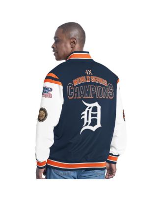 Men's Navy Detroit Tigers Recruit Commemorative Full-Snap Varsity Jacket
