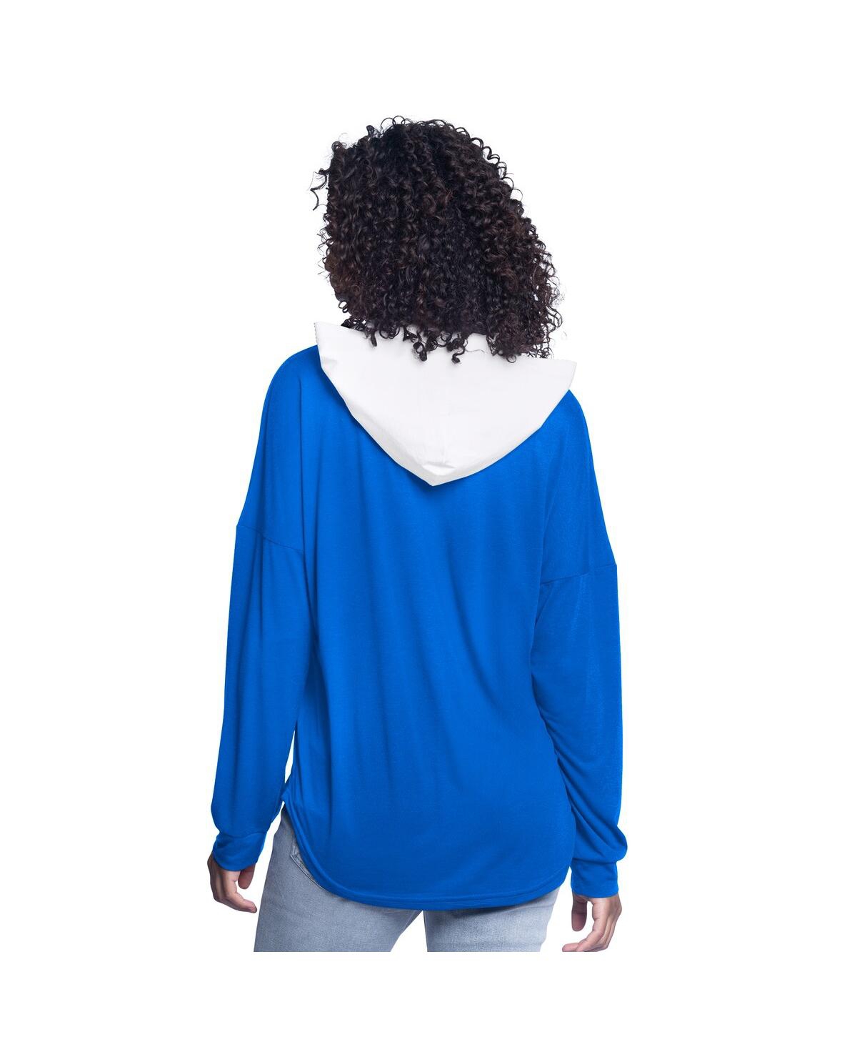 Shop G-iii 4her By Carl Banks Women's Blue Orlando Magic Bench Player Oversized Long Sleeve Hooded Top