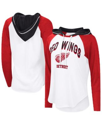 G-III 4Her by Carl Banks - Women's&nbsp; White Detroit Red Wings VIP Raglan Long Sleeve Hoodie T-shirt